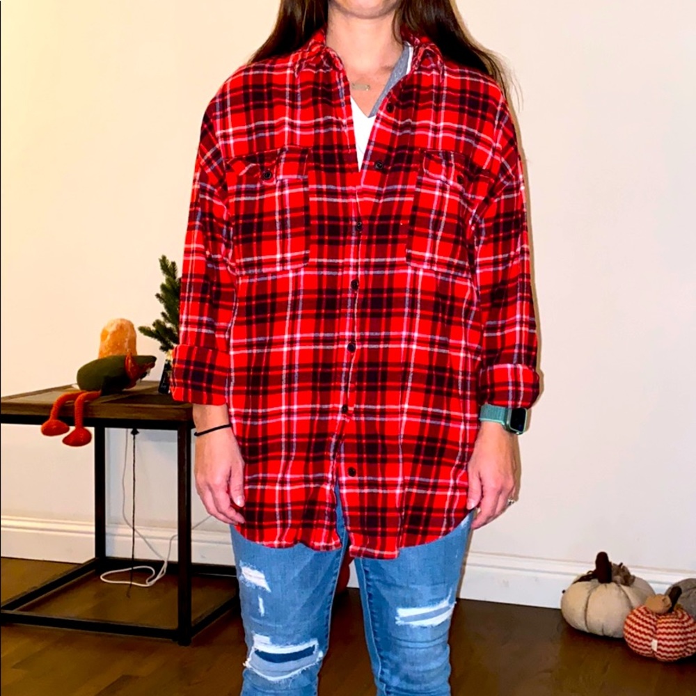 Dolman like flannel shirt